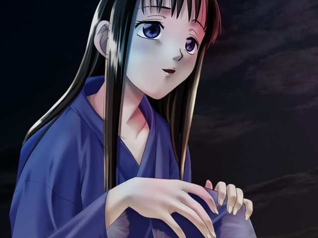 This visual novel does a great job of making Kana look both sickly, and beautiful.
