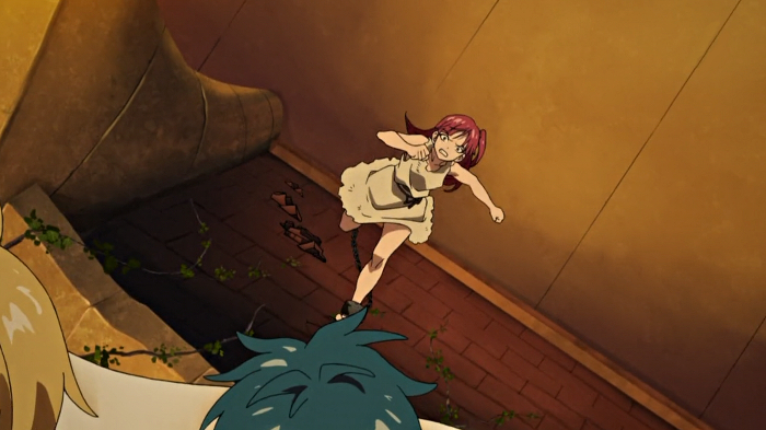 I imagine she would have reached them if not for the chains. 