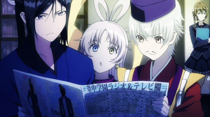 Also, notice Stock Anime Archetype #71 in the background, the "Gentle Assistant To The Uptight Student Council President Who Also Has A Crush On Her". You know the ones.