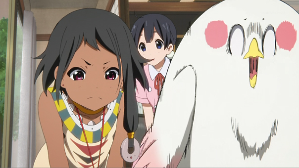 What is she staring at