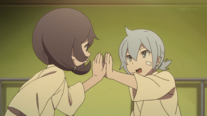 That's a "glad to be alive" high-five. That's a "glad to be alive" high-five.