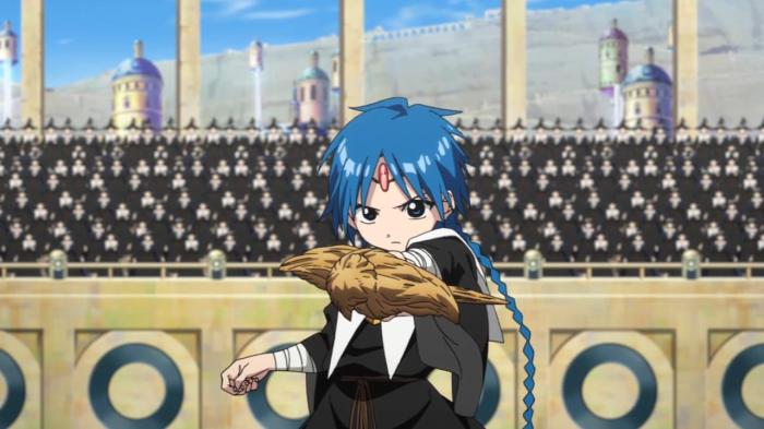 Dramatic pointing is a staple of shounen anime Magi2episode13_2